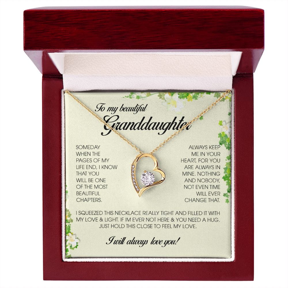 To My Beautiful Granddaughter, Forever Heart Necklace