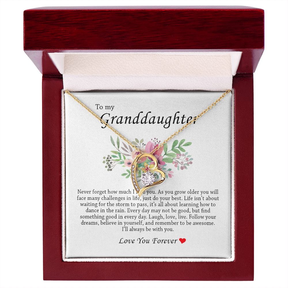 To My Granddaughter, Forever Heart Necklace