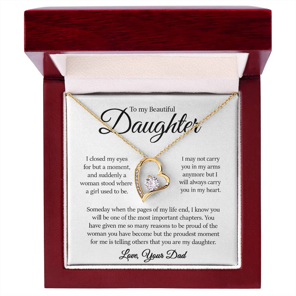 Forever Heart Necklace, Daughter Gift