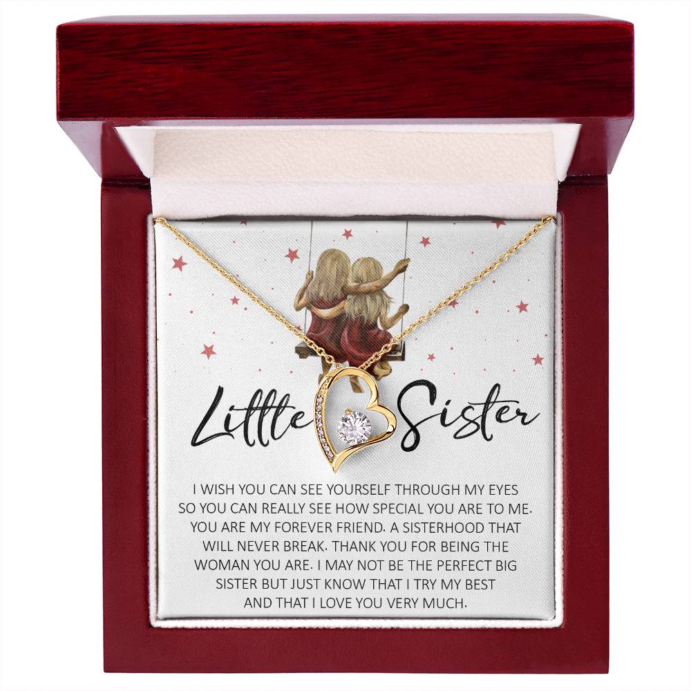 Forever Heart Necklace, Little Sister Gift