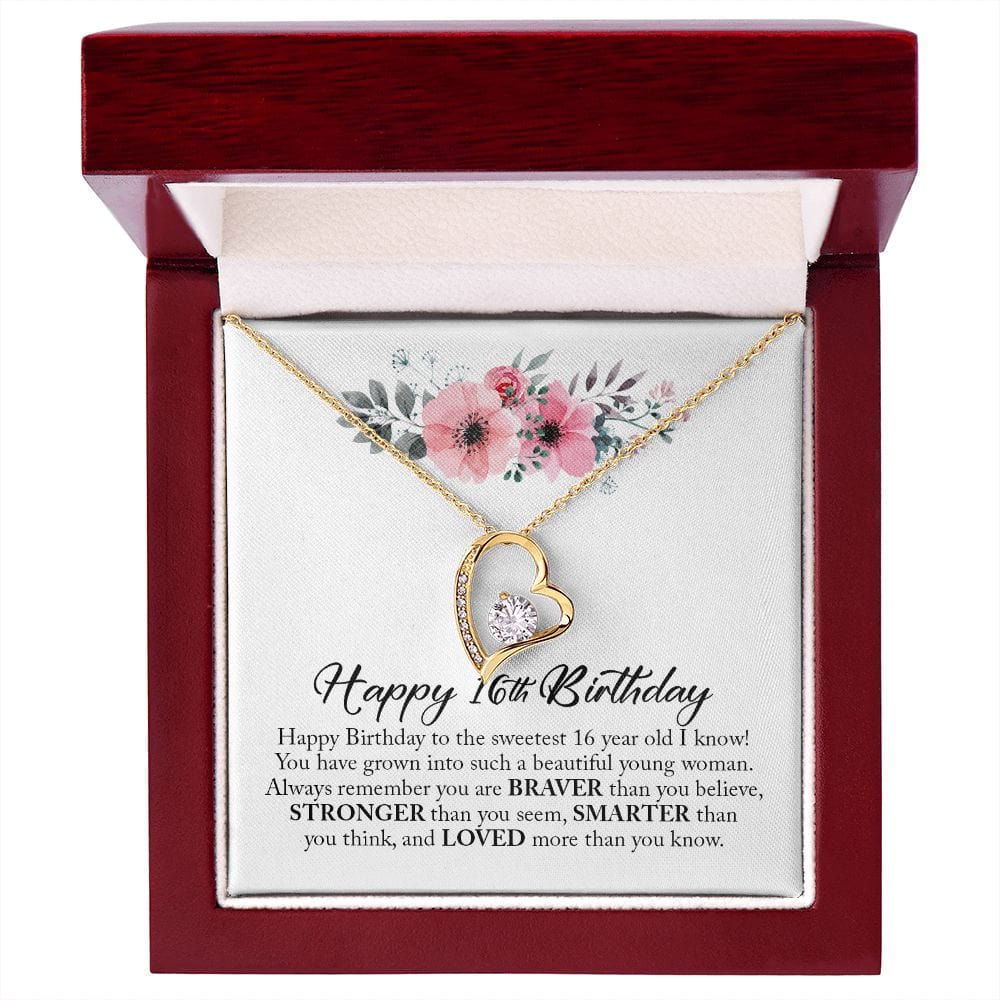 Happy 16th Birthday, Forever Heart Necklace