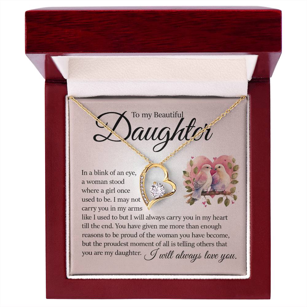 Forever Heart Necklace, Daughter Gift