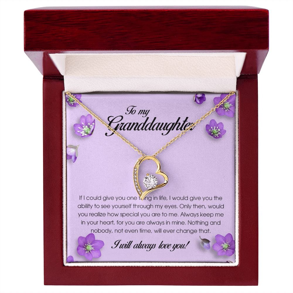 To My Granddaughter, Forever Heart Necklace