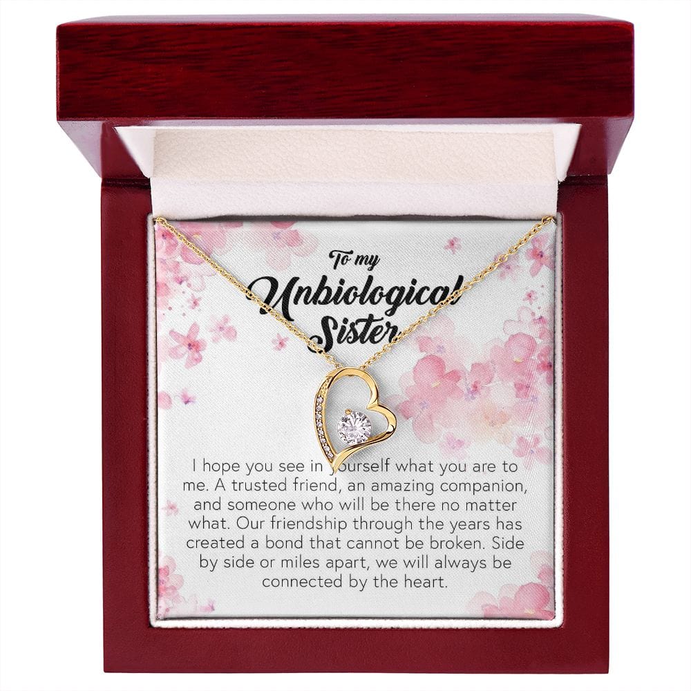 To My Unbiological Sister, Forever Heart Necklace