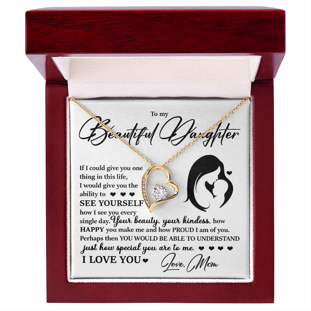 Forever Heart Necklace, Daughter Gift