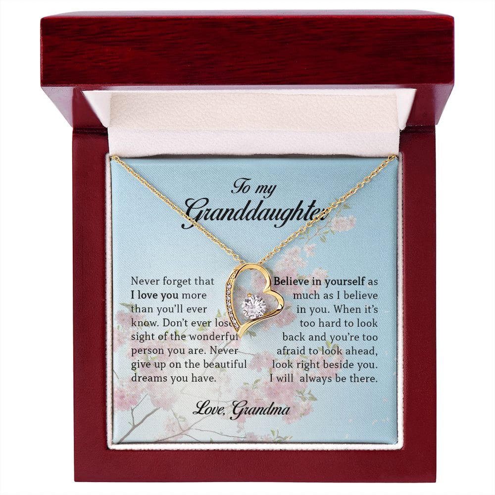 To My Granddaughter, Forever Heart Necklace
