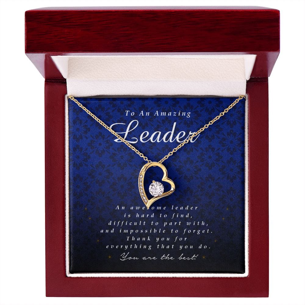 To an Amazing Leader Gift, Forever Heart Necklace