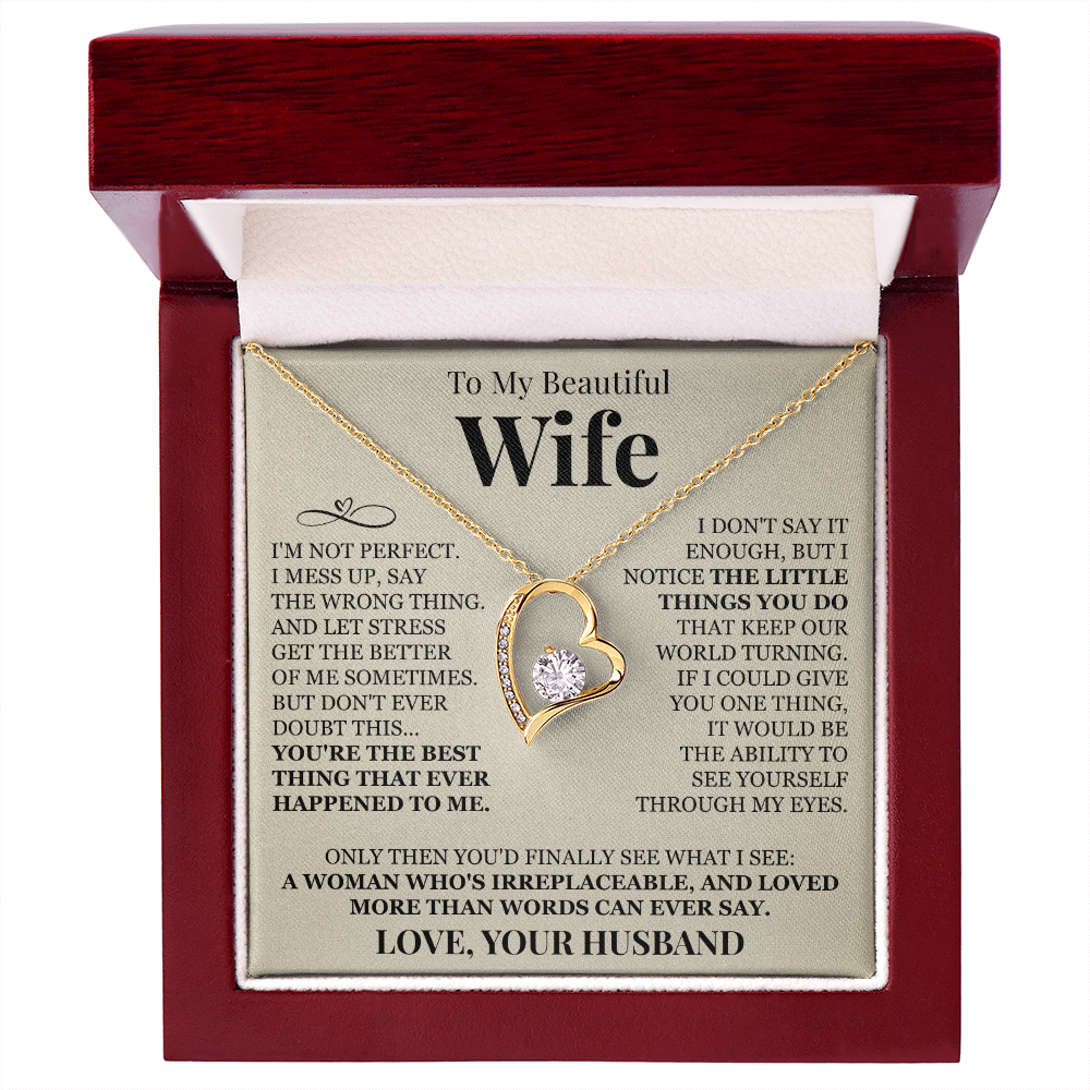 Forever Love Necklace - To My Beautiful Wife "You're The Best"