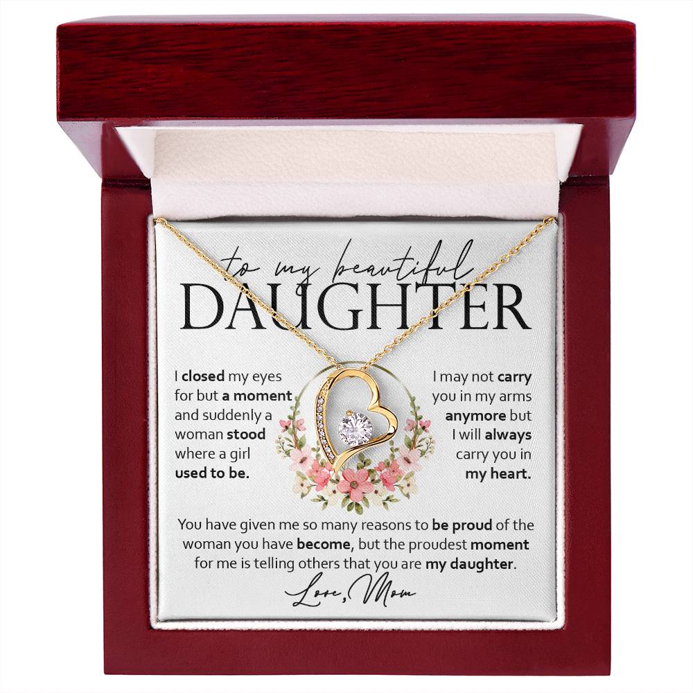 Forever Heart Necklace, Daughter Gift