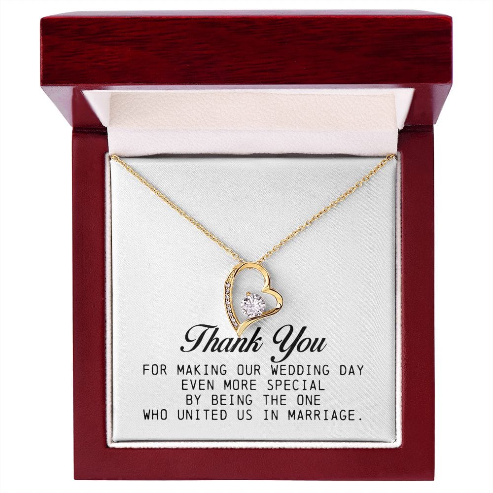 Marriage Officiant Gift, Forever Heart Necklace