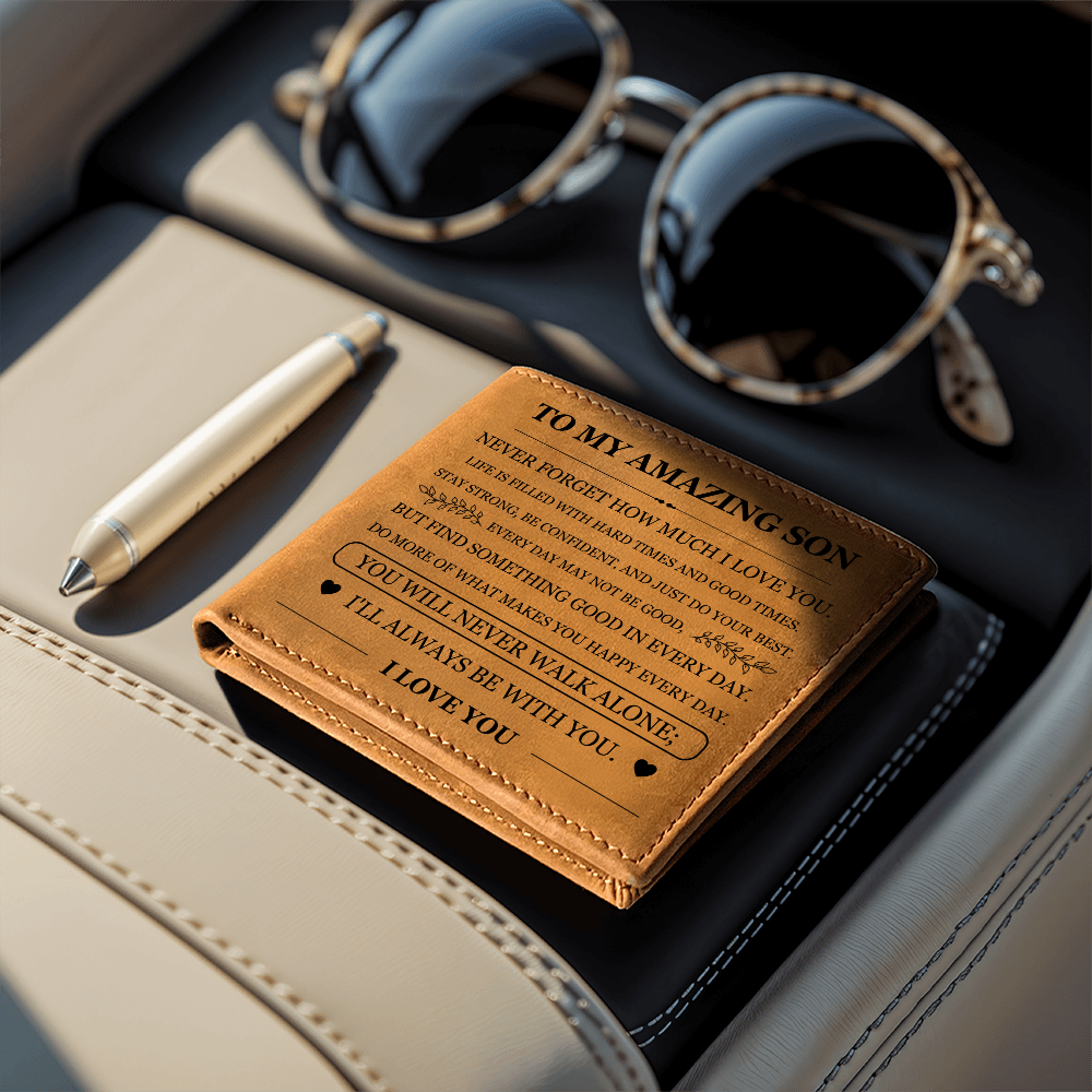 Graphic Leather Wallet - To My Son