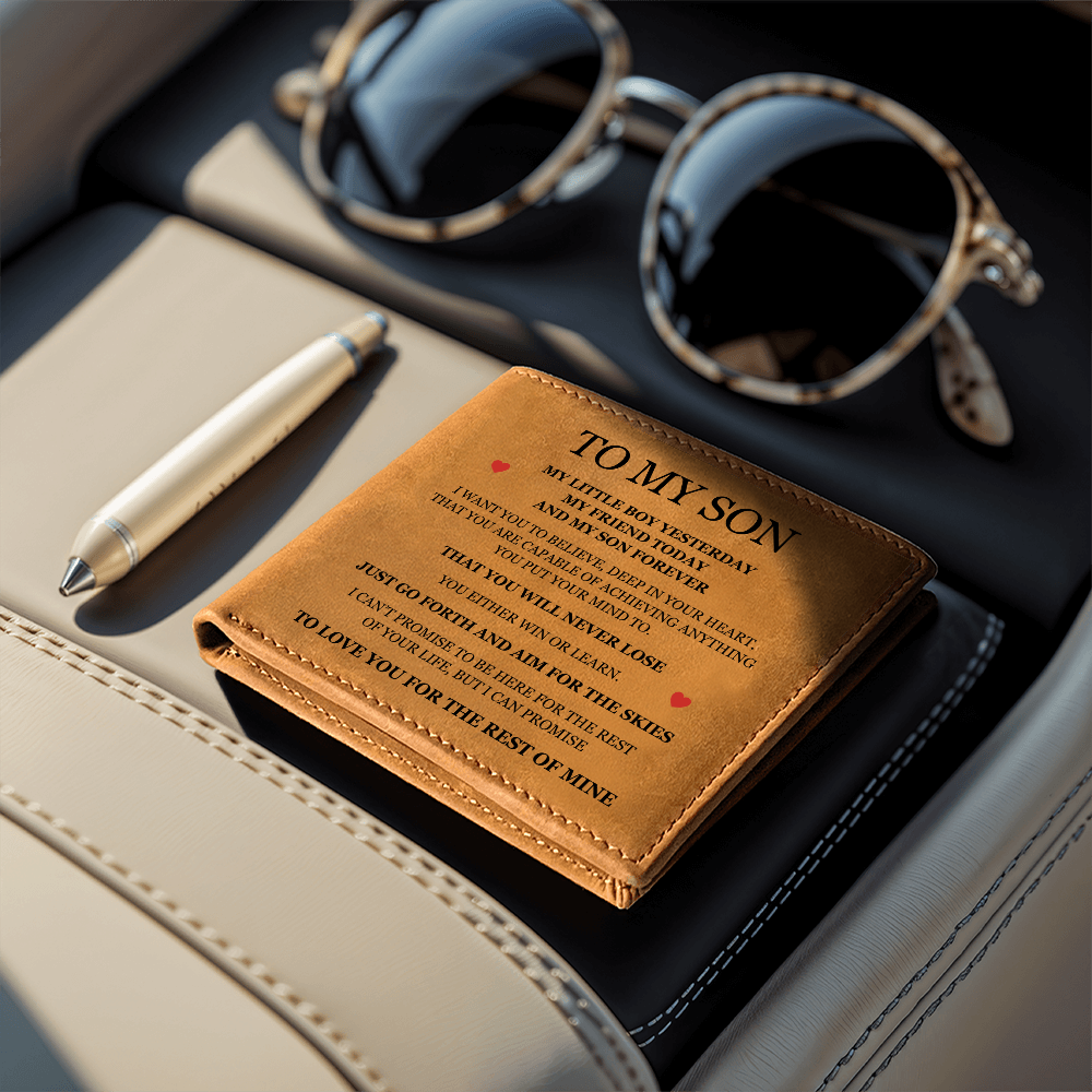 Graphic Leather Wallet - To My Son "My Son Forever"