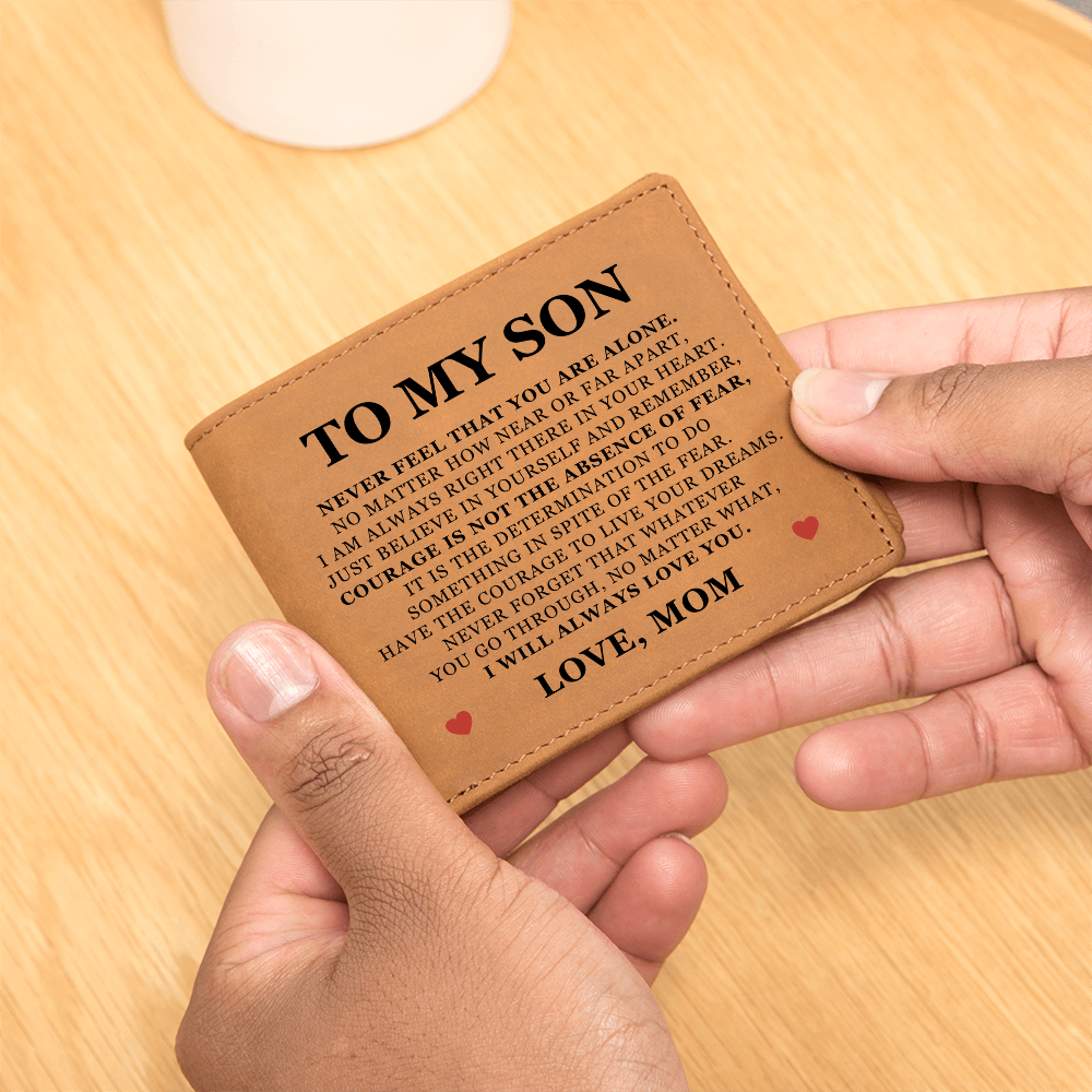 Graphic Leather Wallet - To My Son "I Will Always Love You"