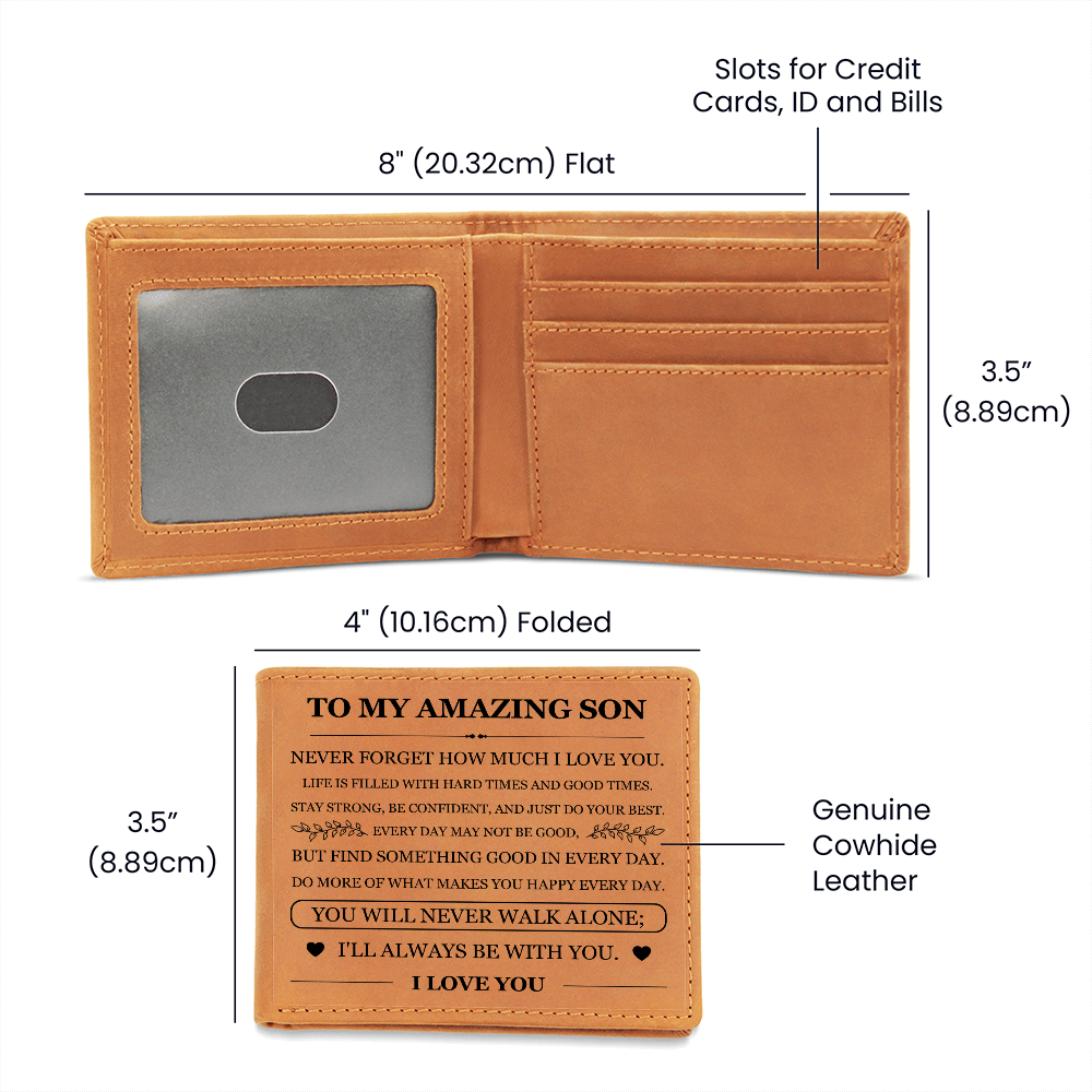 Graphic Leather Wallet - To My Son