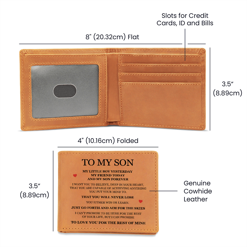 Graphic Leather Wallet - To My Son "My Son Forever"