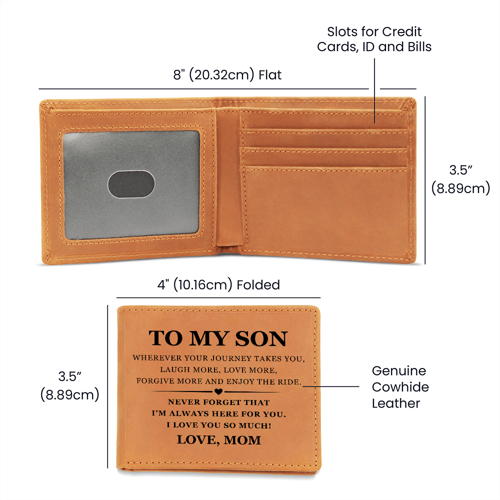 Graphic Leather Wallet - To My Son "I Love You So Much"