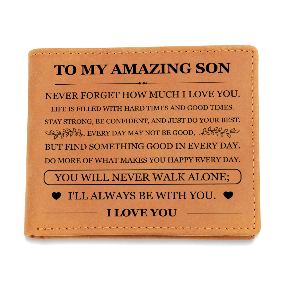 Graphic Leather Wallet - To My Son