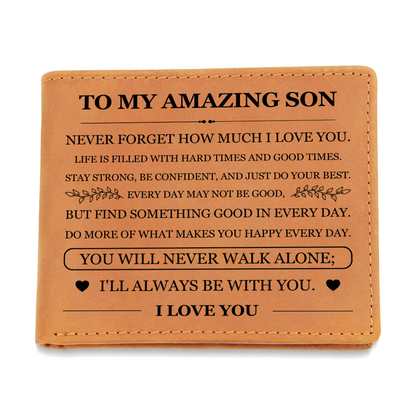 Graphic Leather Wallet - To My Son