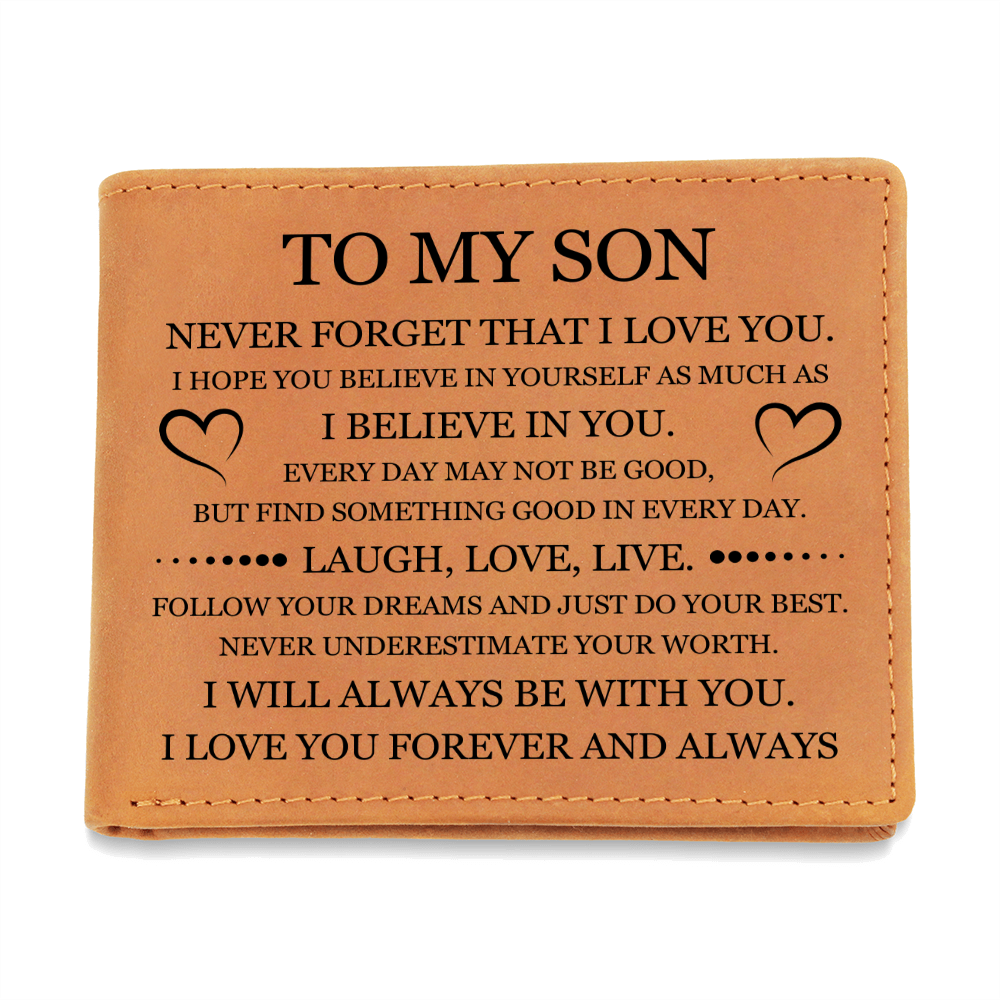 Graphic Leather Wallet - To My Son