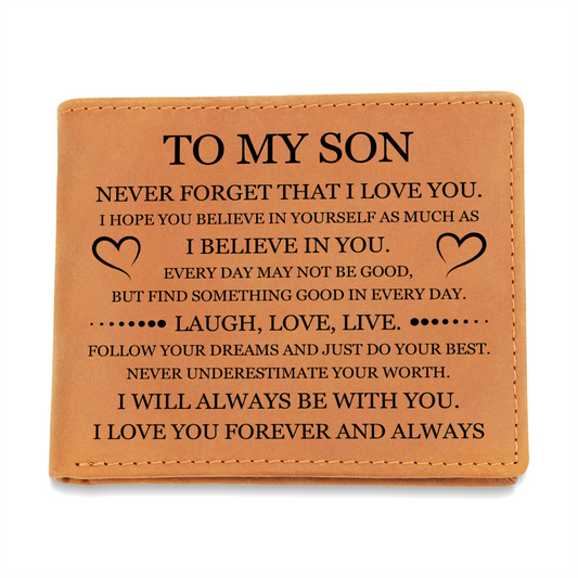 Graphic Leather Wallet - To My Son