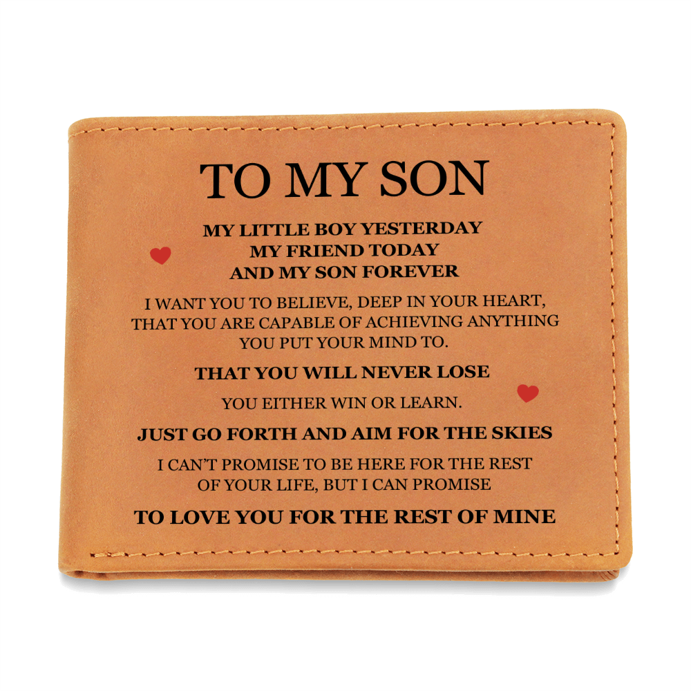 Graphic Leather Wallet - To My Son "My Son Forever"