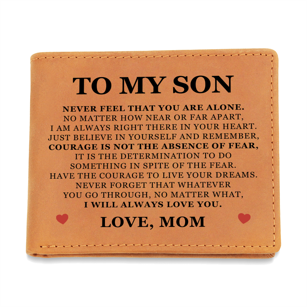 Graphic Leather Wallet - To My Son "I Will Always Love You"