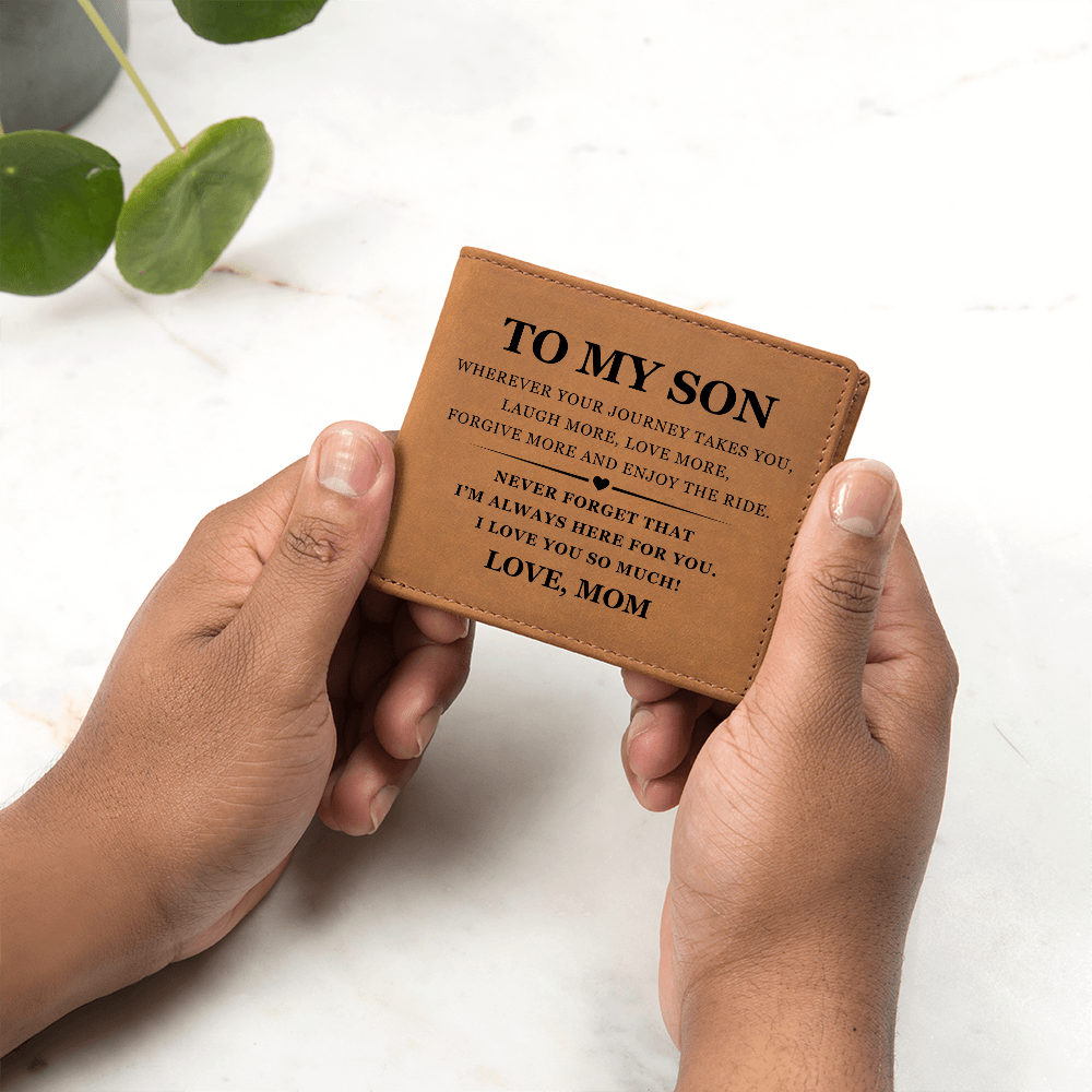 Graphic Leather Wallet - To My Son "I Love You So Much"