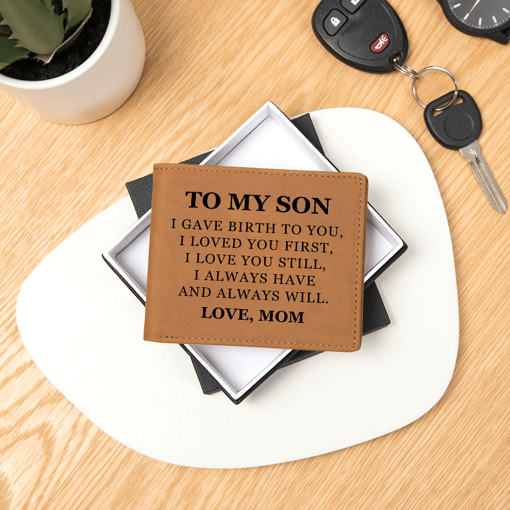 Graphic Leather Wallet - To My Son "I Love You Still"