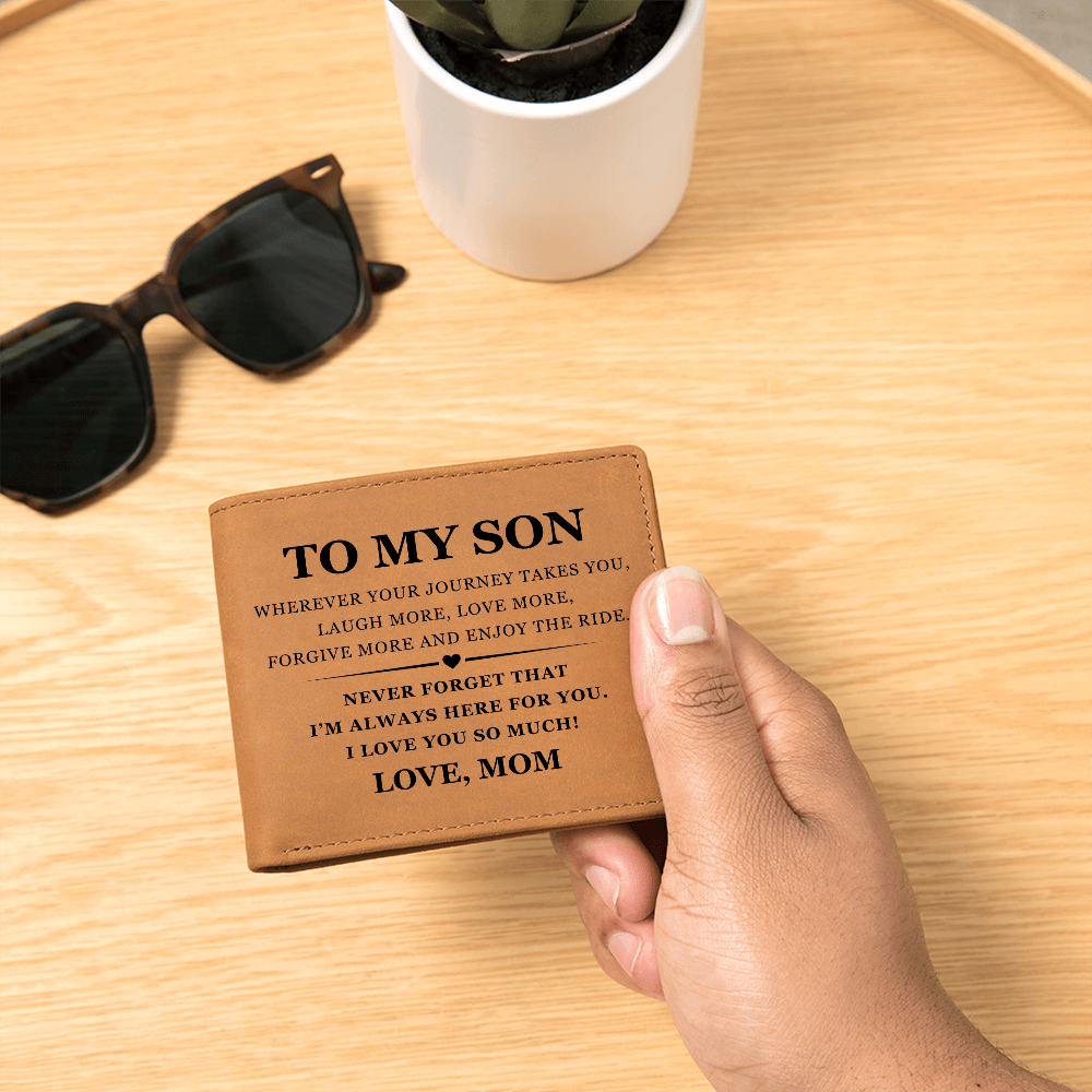 Graphic Leather Wallet - To My Son "I Love You So Much"