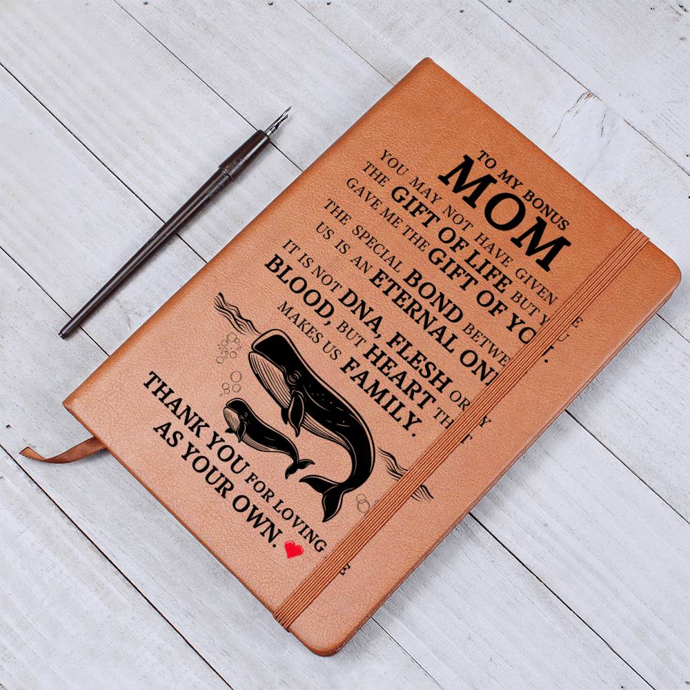 Bonus Mom Gift, Graphic Leather Journal