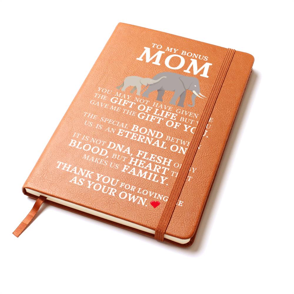 Bonus Mom Gift, Graphic Leather Journal