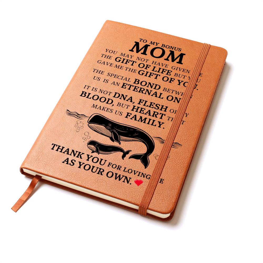 Bonus Mom Gift, Graphic Leather Journal