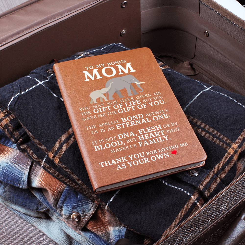 Bonus Mom Gift, Graphic Leather Journal
