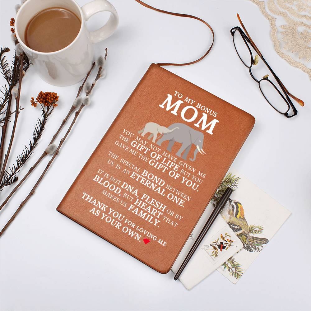 Bonus Mom Gift, Graphic Leather Journal