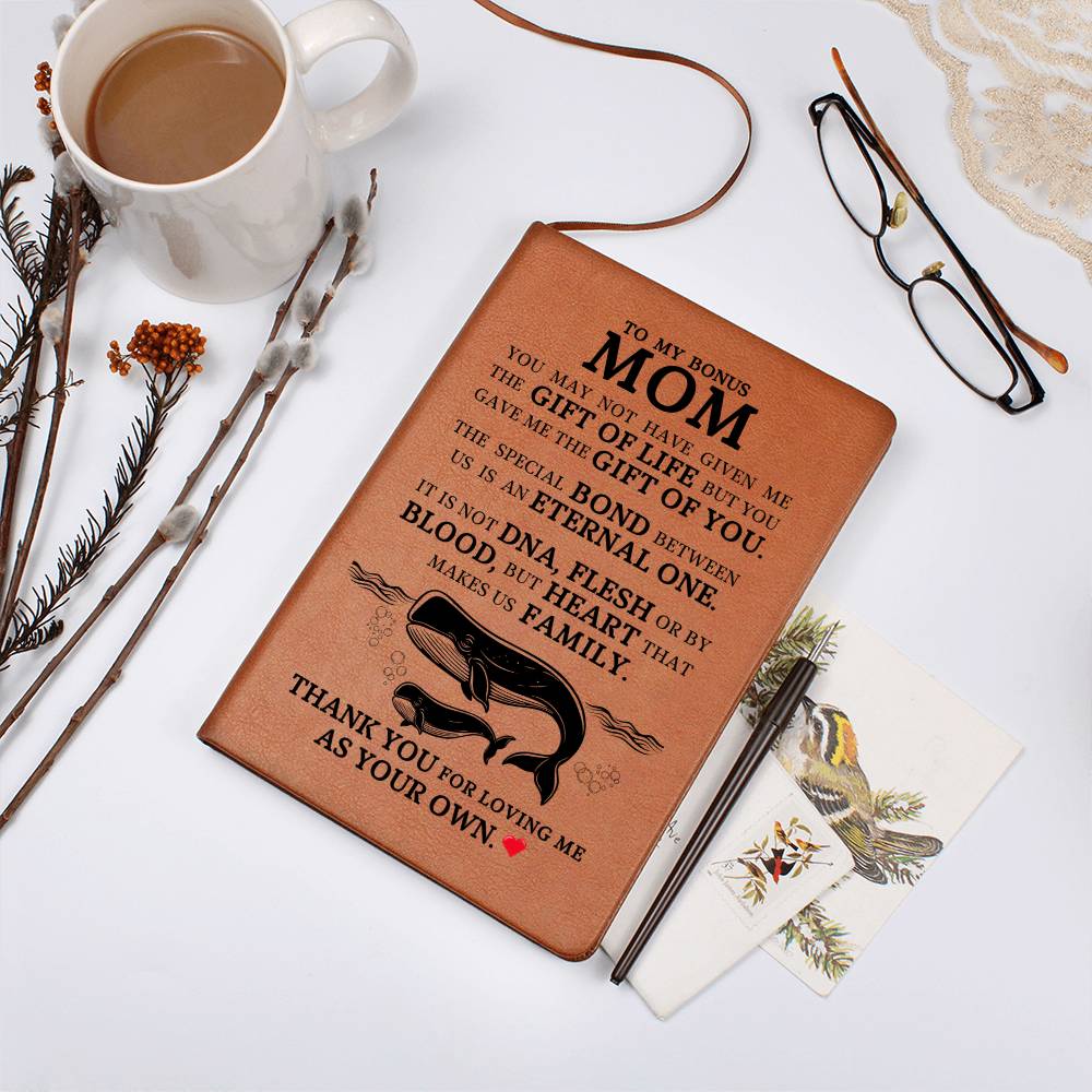 Bonus Mom Gift, Graphic Leather Journal