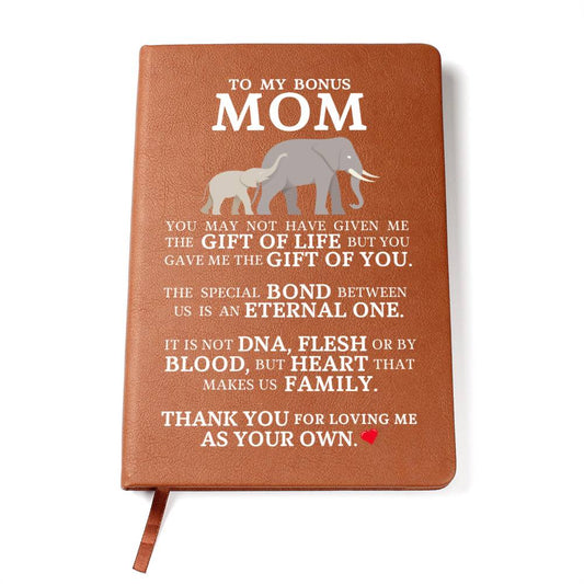Bonus Mom Gift, Graphic Leather Journal