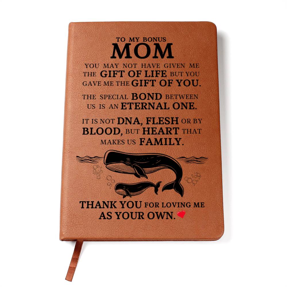 Bonus Mom Gift, Graphic Leather Journal