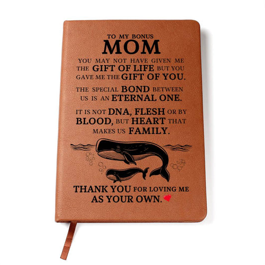 Bonus Mom Gift, Graphic Leather Journal