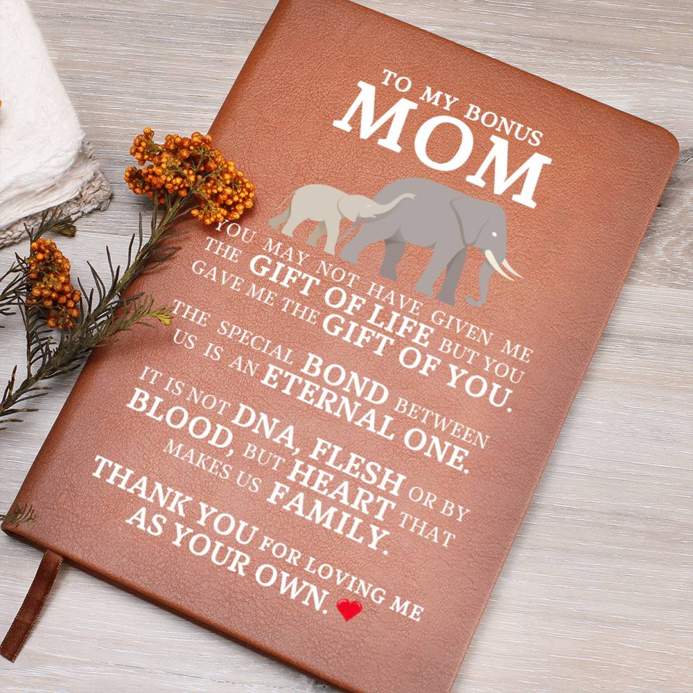 Bonus Mom Gift, Graphic Leather Journal
