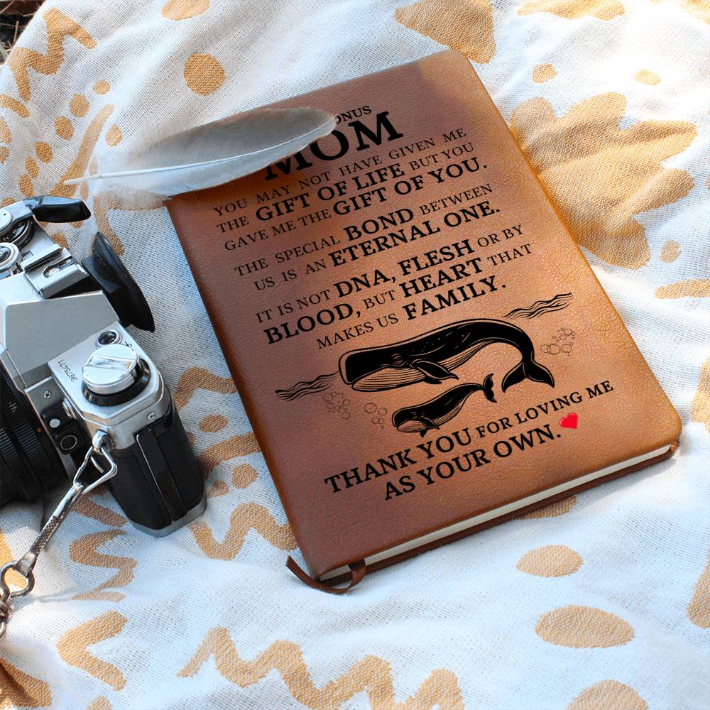 Bonus Mom Gift, Graphic Leather Journal