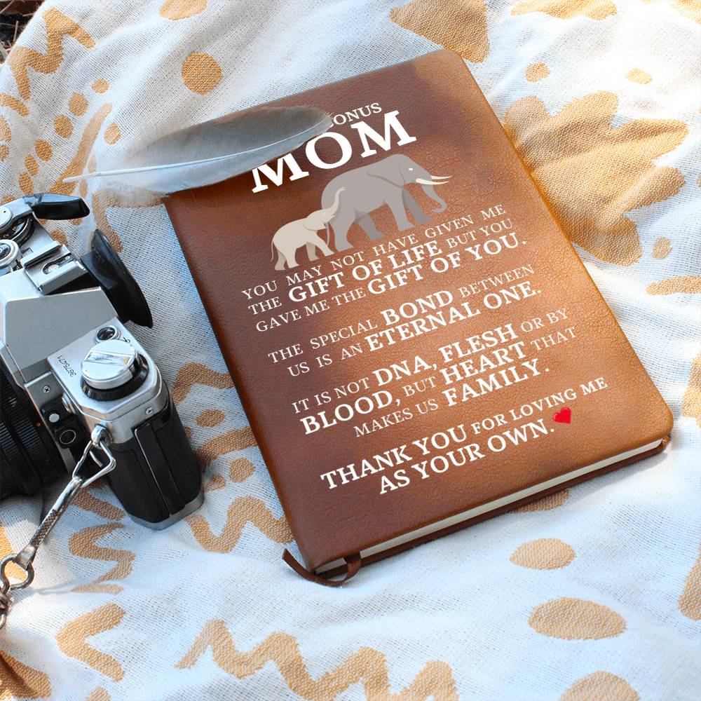 Bonus Mom Gift, Graphic Leather Journal