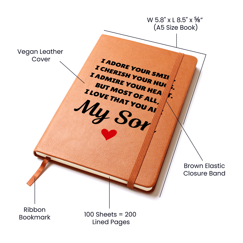 Graphic Journal - To My Son "I Adore Your Smile"