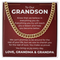Cuban Link Chain - To Our Grandson "You Make Us Proud"