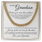Cuban Link Chain - To My Grandson "You Either Win or Learn"