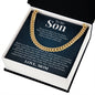 Cuban Link Chain - To My Son "God is Always With You"