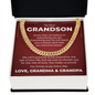 Cuban Link Chain - To Our Grandson "You Make Us Proud"