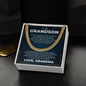 Cuban Link Chain - To My Grandson "I Love You Now and Forever"