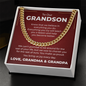 Cuban Link Chain - To Our Grandson "You Make Us Proud"