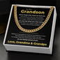 Cuban Link Chain - To My Dearest Grandson "Believe in Yourself"