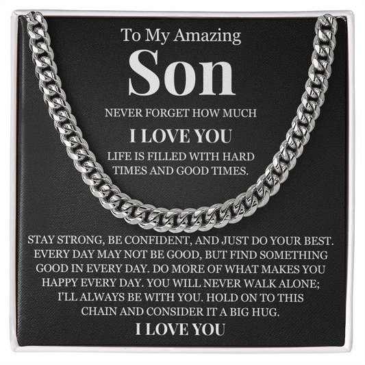 Cuban Link Chain - To My Amazing Son
